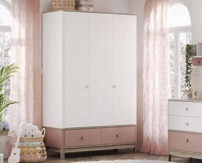 Newjoy Bono pink Kleiderschrank, 3-trg.